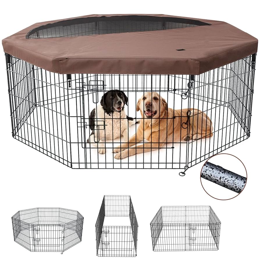 PET CAGE DOG SAFE 8 8枚セット Amazon.com : NEZUC Foldable Metal Dog Exercise Playpen Gate